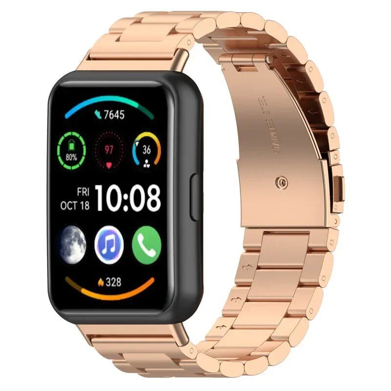 Stainless Steel Band for Huawei Watch Fit 2, Elegant Strap, Metal Bracelet, Classic Replacement Strap, Band Color: Parallel Import