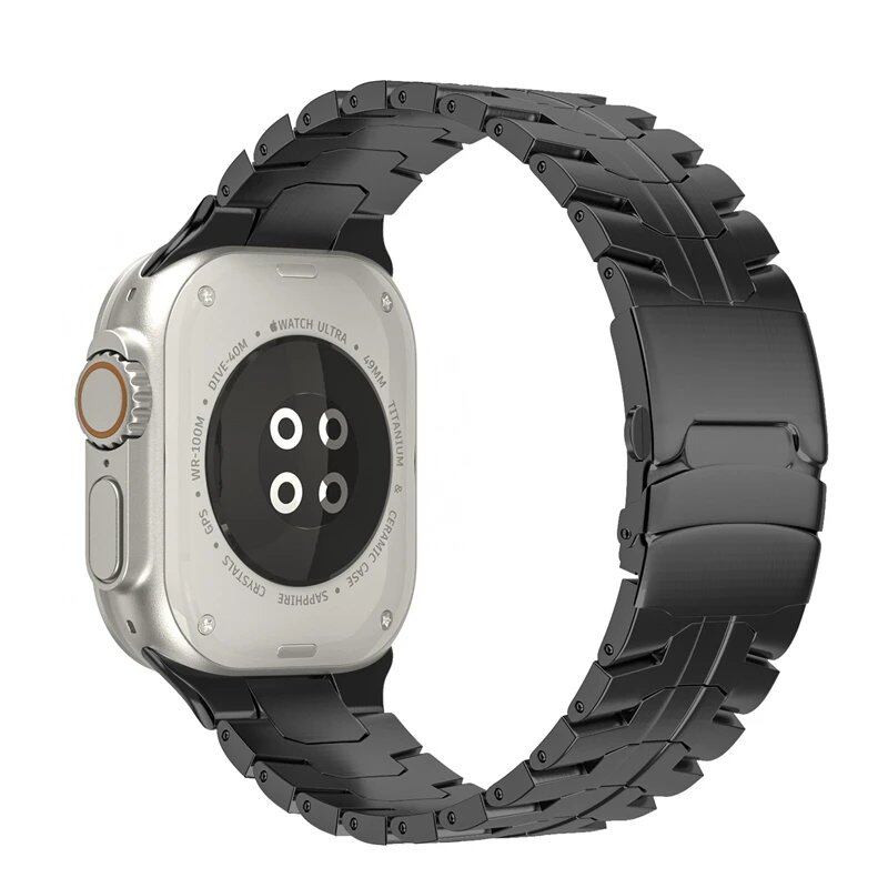 Apple Watch Ultra 2 Titanium Strap - Compatible with 49mm, 46mm, 45mm, 44mm, and 42mm iWatch 10/9/8/7/SE Stainless Steel Bracelet Sizes: Parallel Import