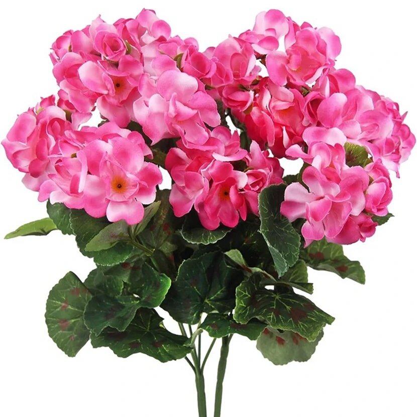 1/5-Piece Artificial Silk Begonia Flower Plants for Outdoor Garden Arches, UV Protection, Wedding, Bridal, Home Bonsai, Christmas Party, DIY Gift, Size: Parallel Import