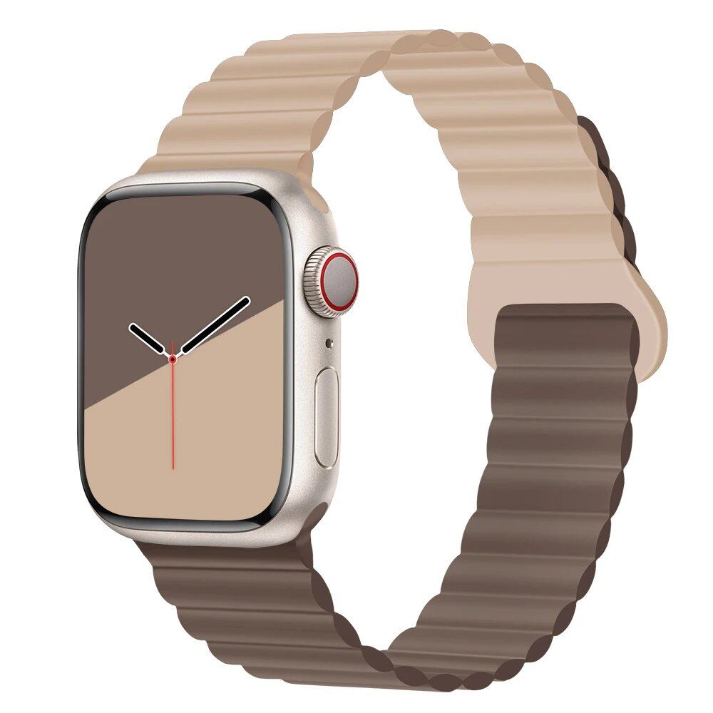 Silicone Loop Magnetic Strap for Apple Watch - Compatible with iWatch Series 8/SE/6/7/Ultra 2/9/10 (44mm/40mm/45mm/49mm/41mm/42mm/46mm) - Band Color: mm; Ships from: Parallel Import