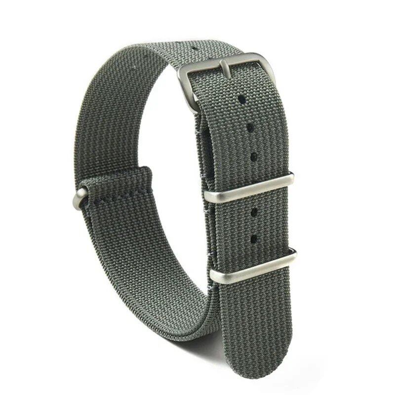 Military Style Nylon Universal Striped Replacement Watch Strap for 20mm and 22mm Watches, Army Sport Nylon Braided Belt, Band Color: mm, Parallel Import