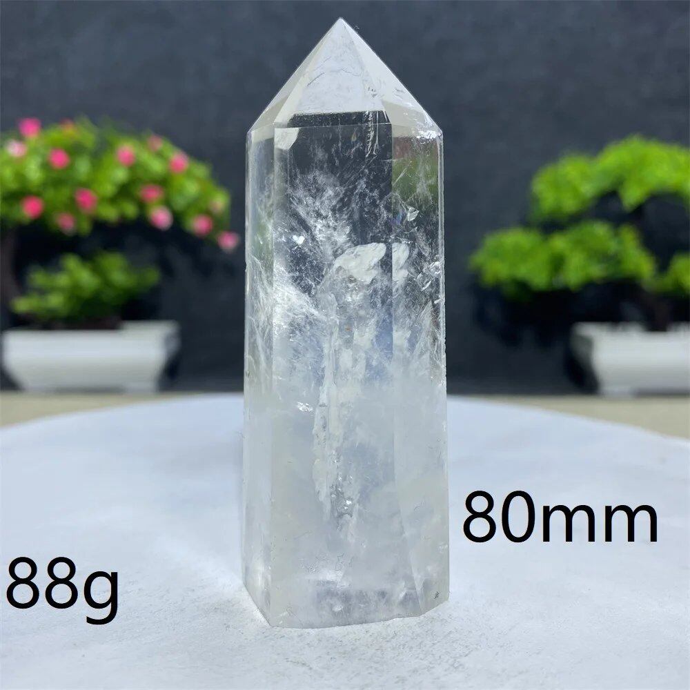 白水晶タワーワンド 六角オベリスク 研磨工芸品 天然原石 ミネラル標本 スピリチュアル瞑想ヒーリング 並行輸入品