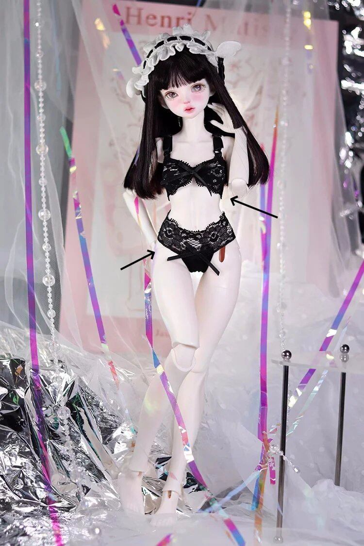 New Boxer Briefs for 1/3 and 1/4 Scale BJD Dolls (Compatible with MSD, DD, and SD17) - Uncle Fashion Style, White Bottoms with Black Trim, Pure Black, Unisex, Parallel Import