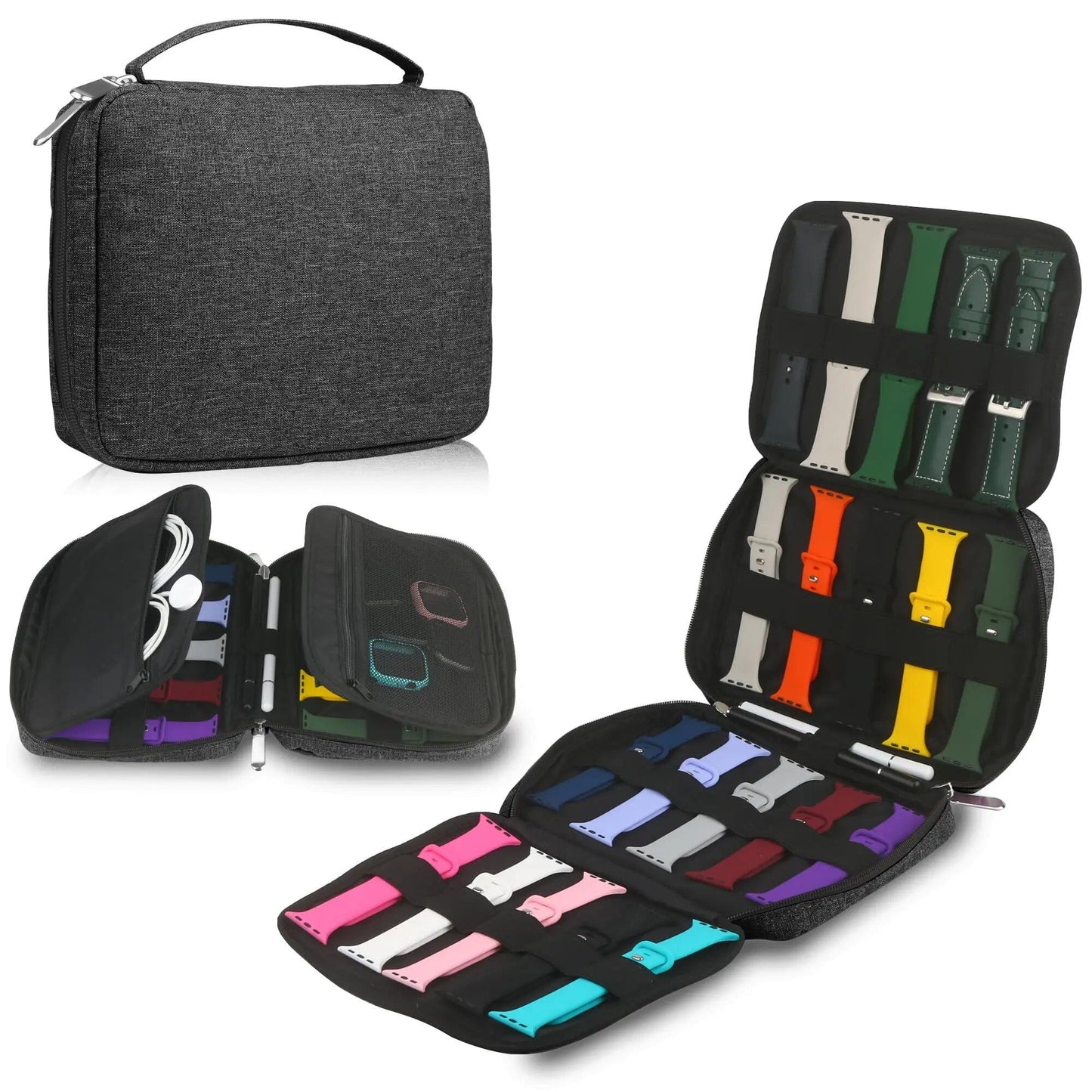 Durable Storage Case for Apple Watch Bands, Holds 20, Strap Holder, Portable Case, Color: Parallel Import