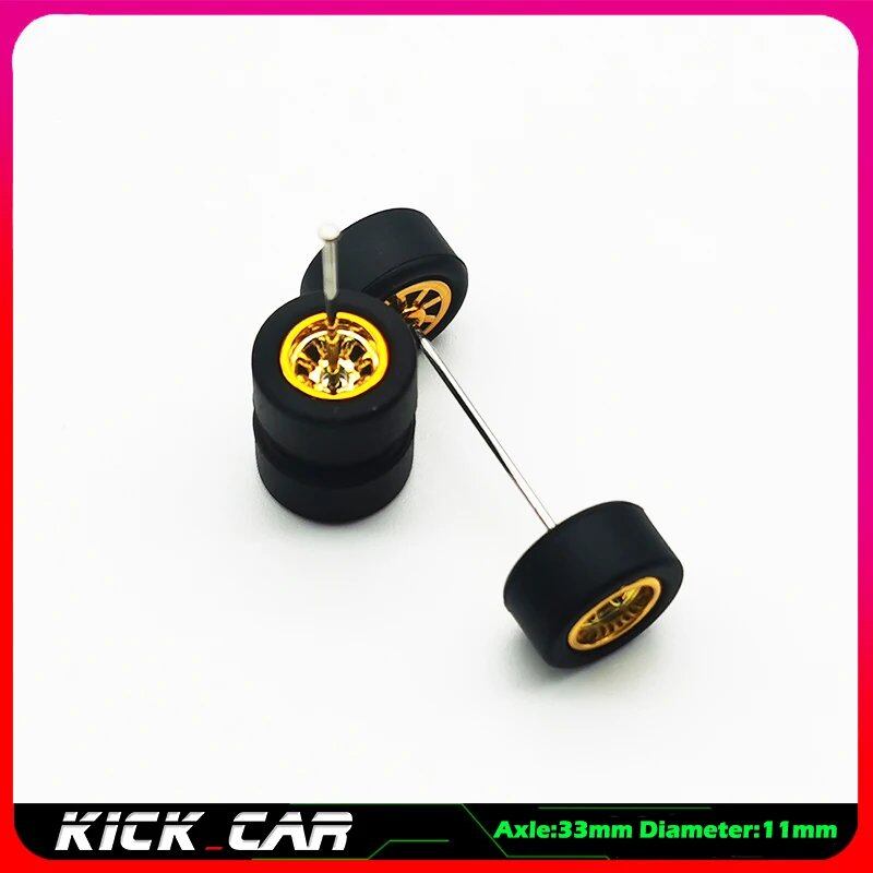 1/64 scale model car wheels with rubber tires, set of 4, ABS plastic, basic conversion parts for Hot Wheels, Tomica, and Mini GT. Color: WTS. Ships from: Parallel import.