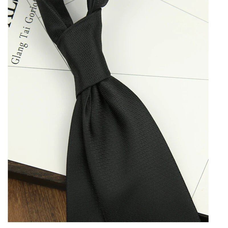 8cm Wide Premium Solid White & Brown Men's Tie, Woven Polyester with Black Ribbon, Perfect for Business, Weddings, and Parties, Cravat, Parallel Import