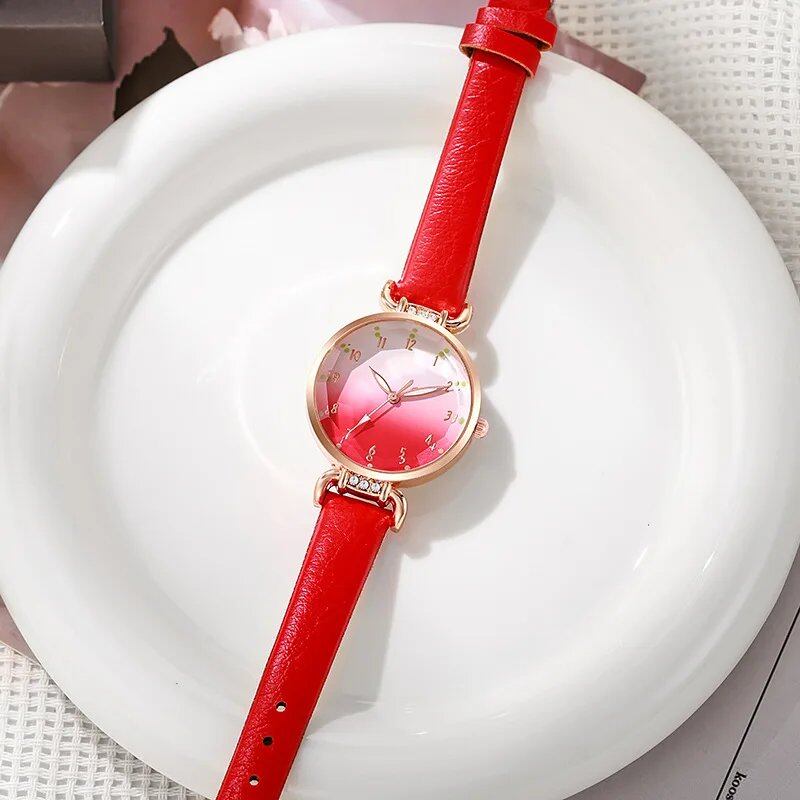 Retro women's watches are stylish and elegant. Quartz women's watches are artistic, trendy, and simple. Color: Parallel import.