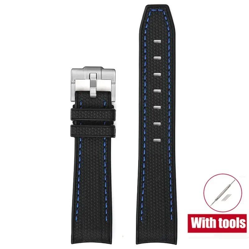 20mm Diving Strap with Curved Ends for Omega and Swatch Moonwatch, Silicone Rubber, Compatible with Rolex, Men's and Women's, Band Color: 20mm; Band Width: 20mm, Parallel Import