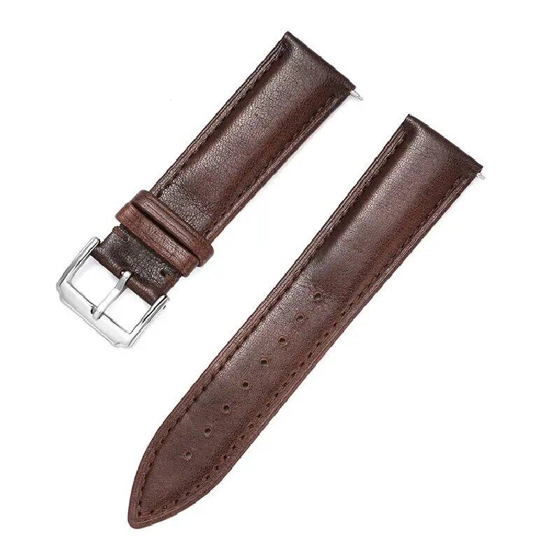 UTHAI Z36 Double-Sided Waterproof Cowhide Leather Watch Strap, Compatible with 18mm, 19mm, 20mm, 21mm, and 22mm Watches, Compatible with Huawei and Samsung Watches, Band Color: mm, Parallel Import