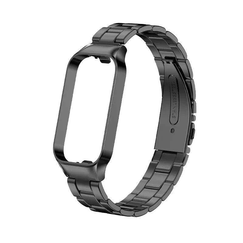 Stainless Steel Metal Strap for Xiaomi Mi Band 8 Active - Metal Wristband Compatible with Smart Band 8 Active, Band Color: Parallel Import