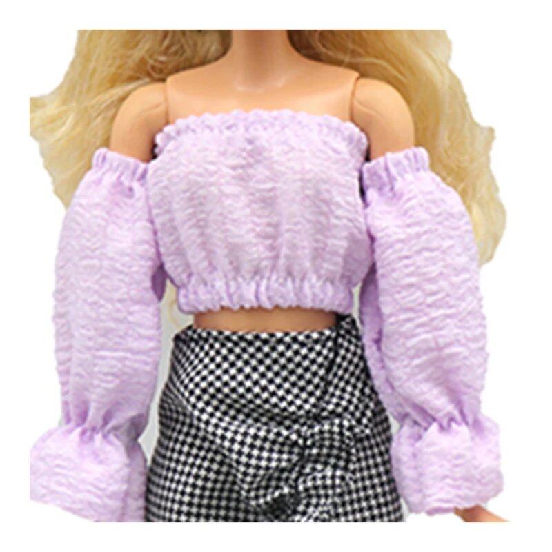 1/6 Scale BJD Doll Clothes Set (Puff Sleeve Shirt, Skirt, and Shorts) for 30cm (11.5 inch) Dollhouse Accessories; Size: One Piece Only, Parallel Import