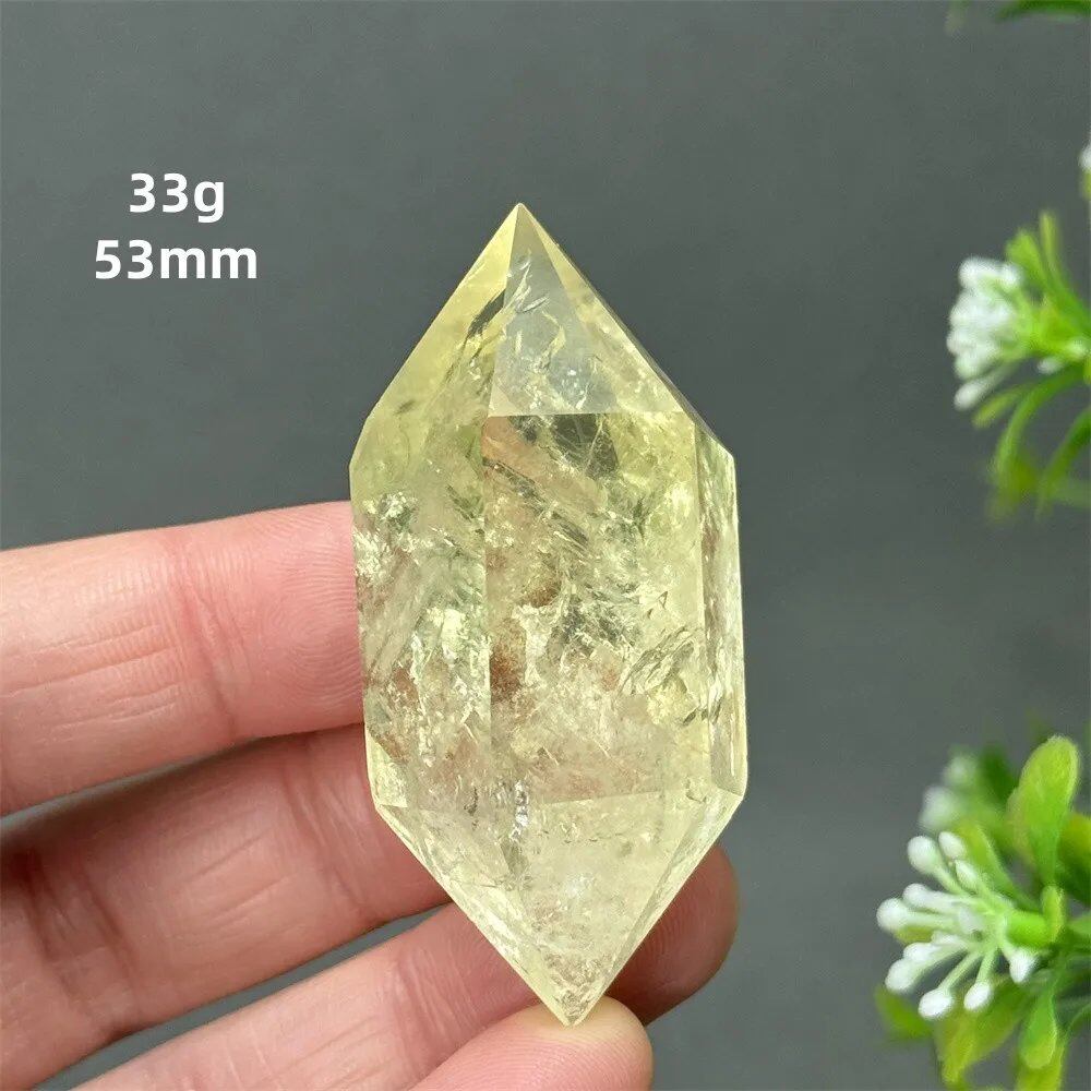 1個 天然シトリンオーラ六角両先端クリスタルワンド スピリチュアル瞑想ヒーリングストーン ホームデコレーション ガーデンフェスティバルアクセサリー カラー: 並行輸入品