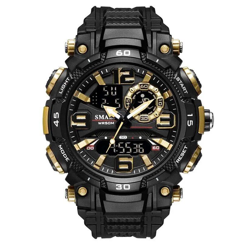 SMAEL Men's Quartz Watch, Waterproof Stopwatch, LED Digital Watch, 1921, Sports Watch, Relogio Masculino, Color: Parallel Import