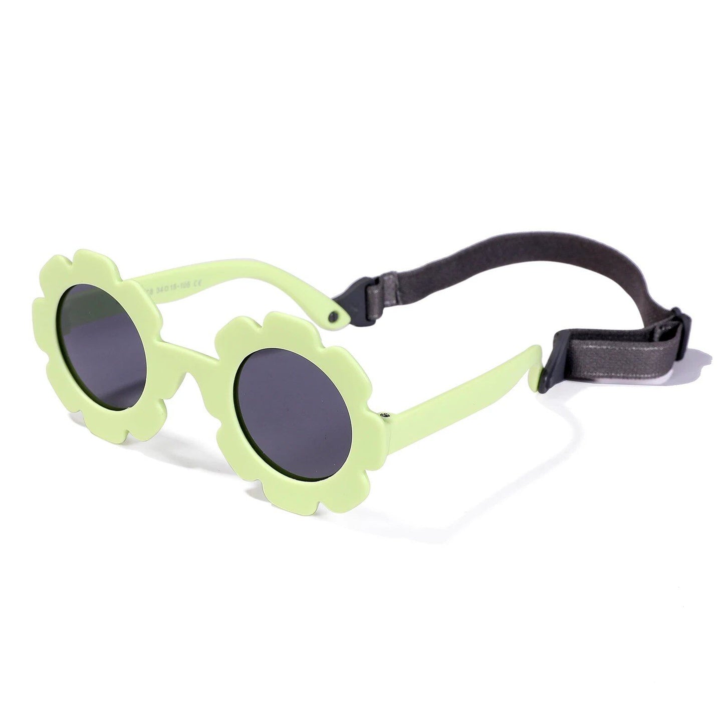 Baby Polarized Sunglasses for Newborns and Infants (0-24 Months) with a Round Sunflower Design and Flexible Adjustable Straps. Frame Color: 0-24 Months; Lens Color: Parallel Import.