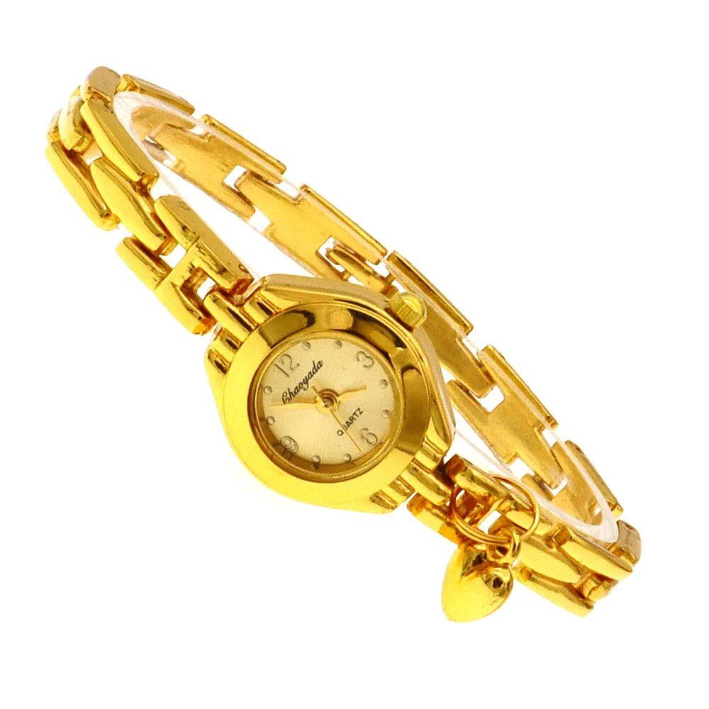 Cute, simple, and elegant small women's watch. Luxury brand gold quartz watch for women. Color: 136. Parallel import.
