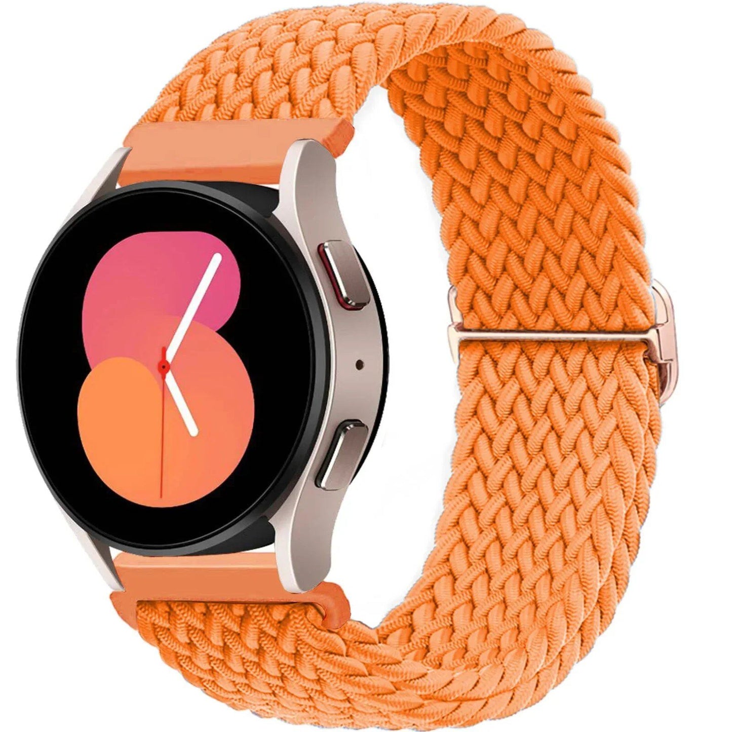Compatible with Samsung Galaxy Watch 7, 6, 5, and 4 (40mm, 44mm, 6 Classic, 43/47mm), 20mm and 22mm nylon straps. Compatible with Huawei Watch 3 and 4 Pro, Solo Loop woven bands. Band Color: mm; Ships from: Parallel Import.