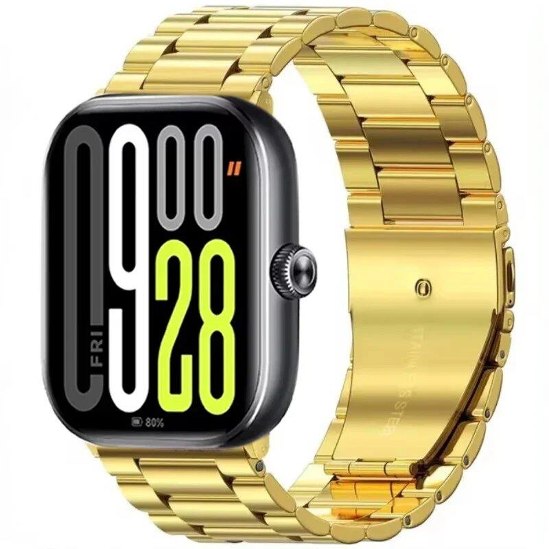 Metal Strap for Redmi Watch 5/4 - Compatible with Xiaomi Band 9 Pro / Mi Band 8 Pro, Comfortable and Breathable Replacement Wristband, Bracelet, Band Color: Black, Band Width: Parallel Import