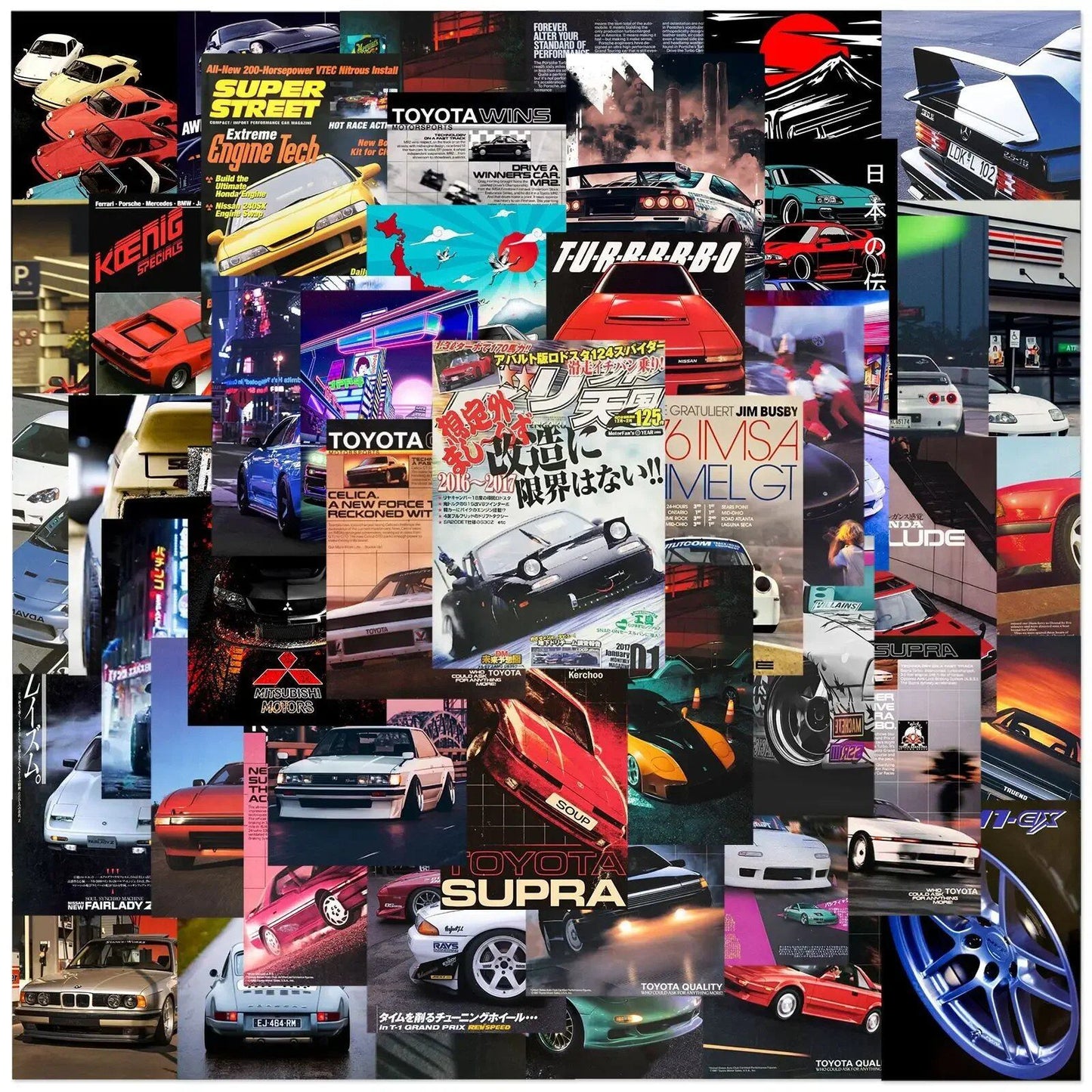 10/30/50枚入り 新作 おしゃれ カートゥーン JDM車 ポスター DIY スケートボード ノートPC グラフィティ コップ用 防水PVC クリエイティブ おもちゃ ステッカー 卸売り カラー: 並行輸入品