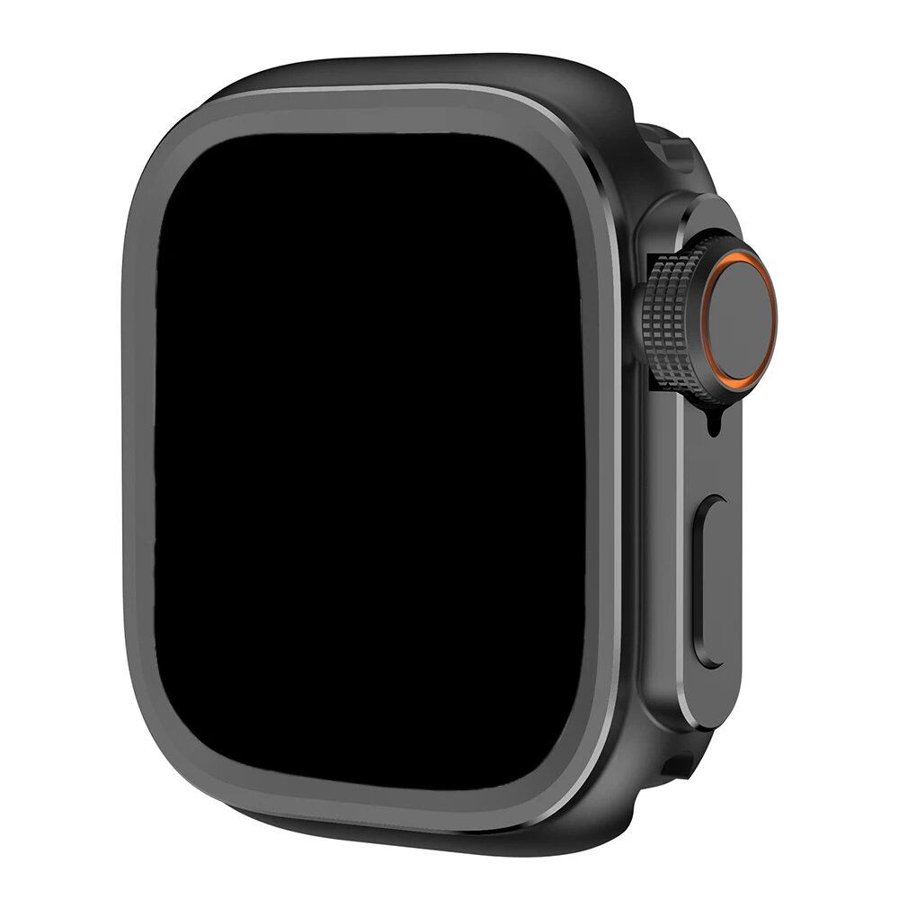 Metal Bumper Case for Apple Watch - Compatible with 46mm/45mm/44mm iWatch Series 9, 8, 7, 6, 5, and SE (Compatible with Ultra 2/1 and 49mm) - Color: Parallel Import