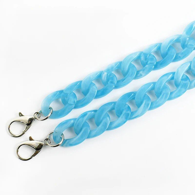 1個 ディープピール 60cm アクリルバッグチェーン レディースバッグ ショルダーストラップ ワイドレジンチェーン 財布用ハンドル交換 バッグパーツアクセサリー サイズ:60cm; 並行輸入品