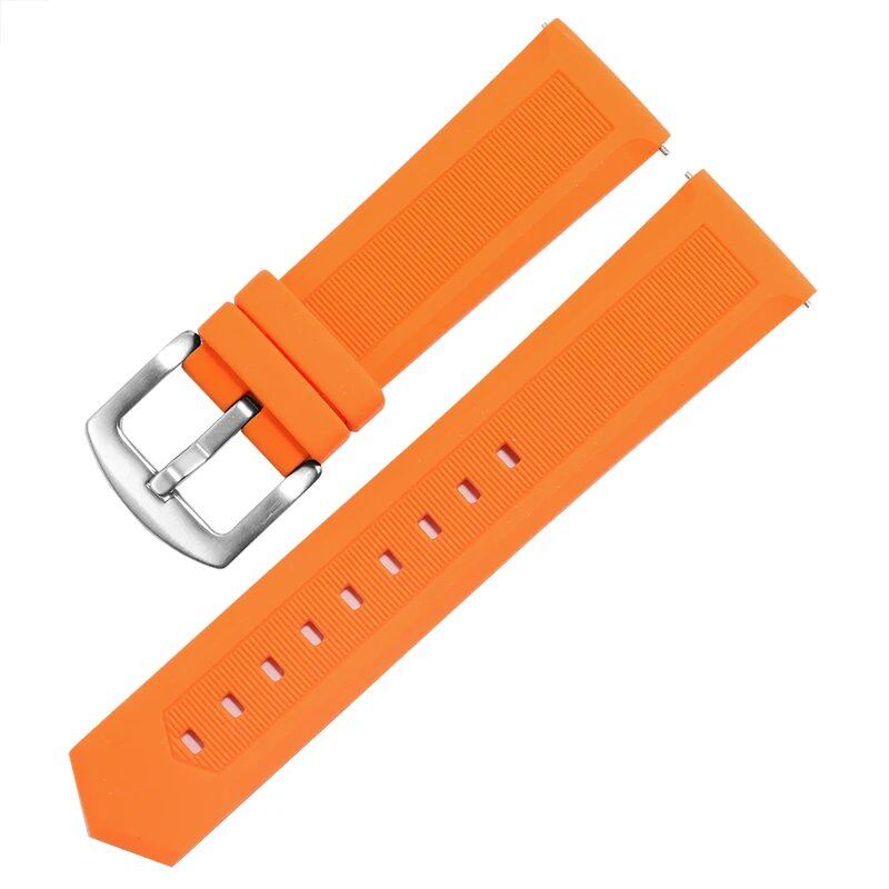 Rubber strap for Tag Heuer and Seiko watches, 18mm, 20mm, 22mm, 24mm, black, blue, orange, compatible with all brands. Watch band accessories. Band color: mm. Parallel import.