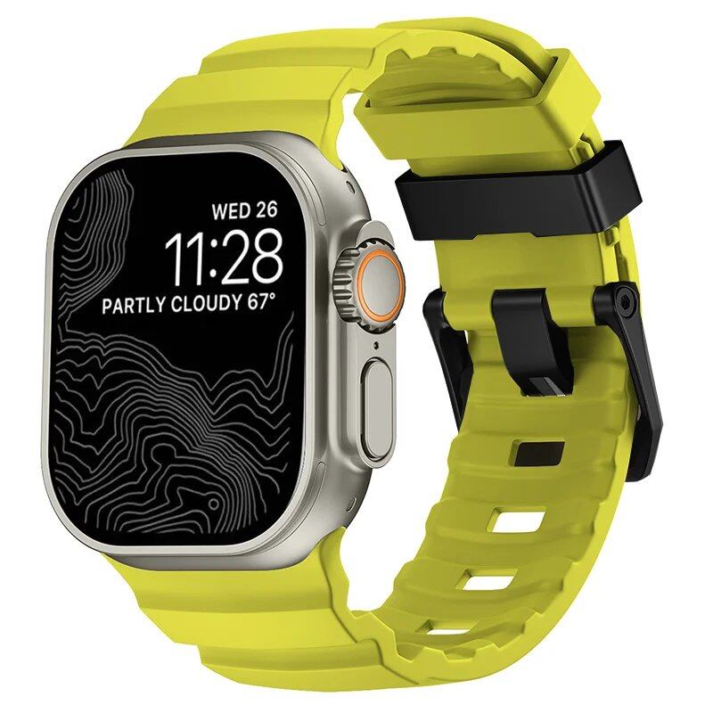 Sport Silicone Band & Titanium Metal Bracelet Strap for Apple Watch Ultra 2/10/9/8/7/6/SE/5/4 - Compatible with iWatch 42mm/44mm/45mm/46mm/49mm Band Colors: mm Parallel Import