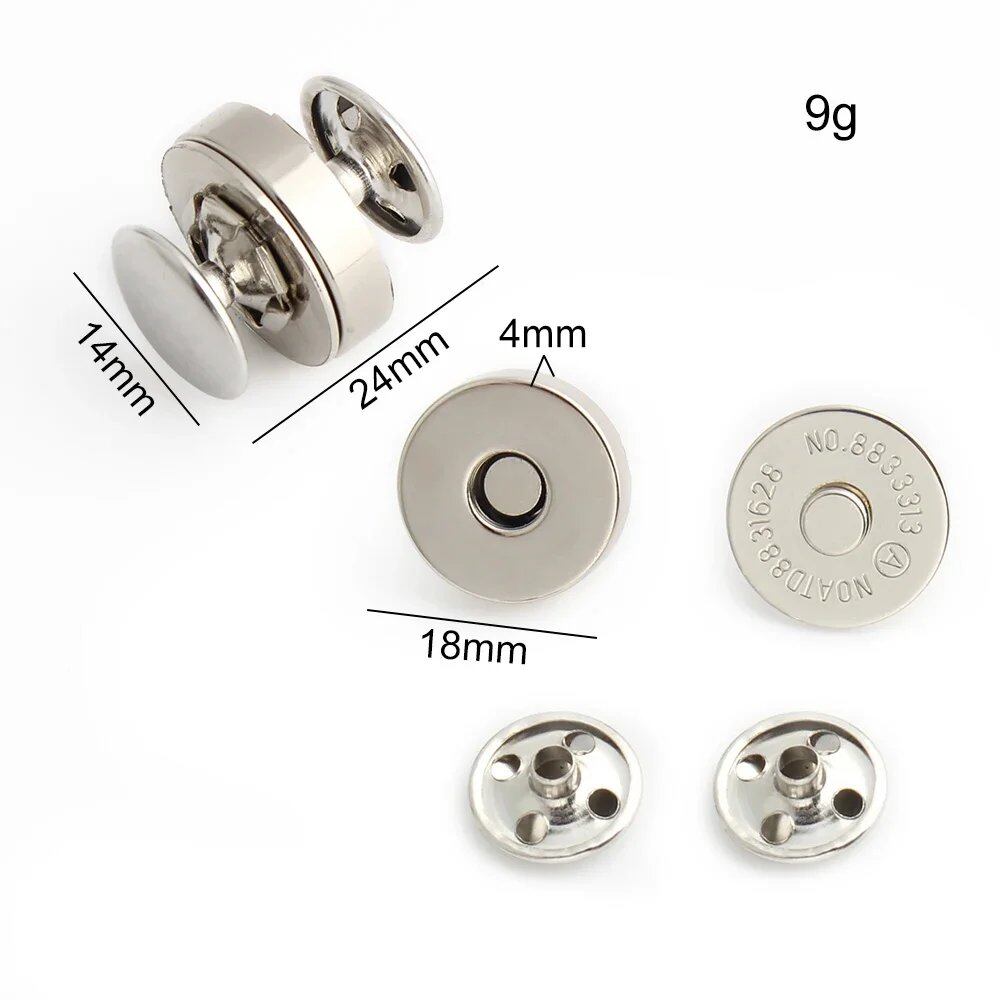 10-100-200 Pieces 14mm/18mm Double-Sided Rivets, Strong Magnetic Snap Buttons for Leather Pouches, Bags, Clothing, and Accessories. Size: Parallel Import.