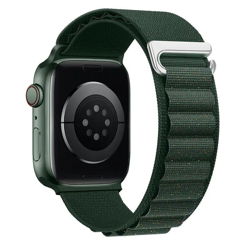 Apple Watch Ultra用アルパインループストラップ - 49mm 45mm 44mm 42mm 41mm 40mm対応 メタルCフックバンド(iwatch SE/シリーズ9/8/7/6/5/4/3互換) バンドカラー:mm 並行輸入品