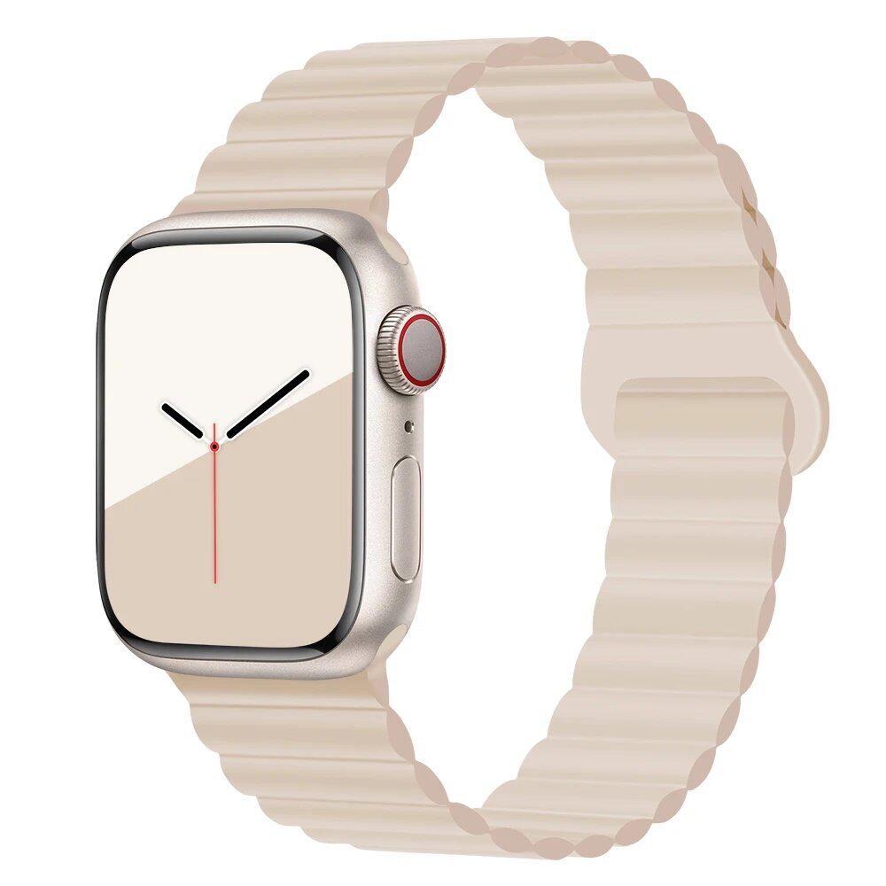 Silicone Loop Magnetic Strap for Apple Watch - Compatible with iWatch Series 8/SE/6/7/Ultra 2/9/10 (44mm/40mm/45mm/49mm/41mm/42mm/46mm) - Band Color: mm; Ships from: Parallel Import