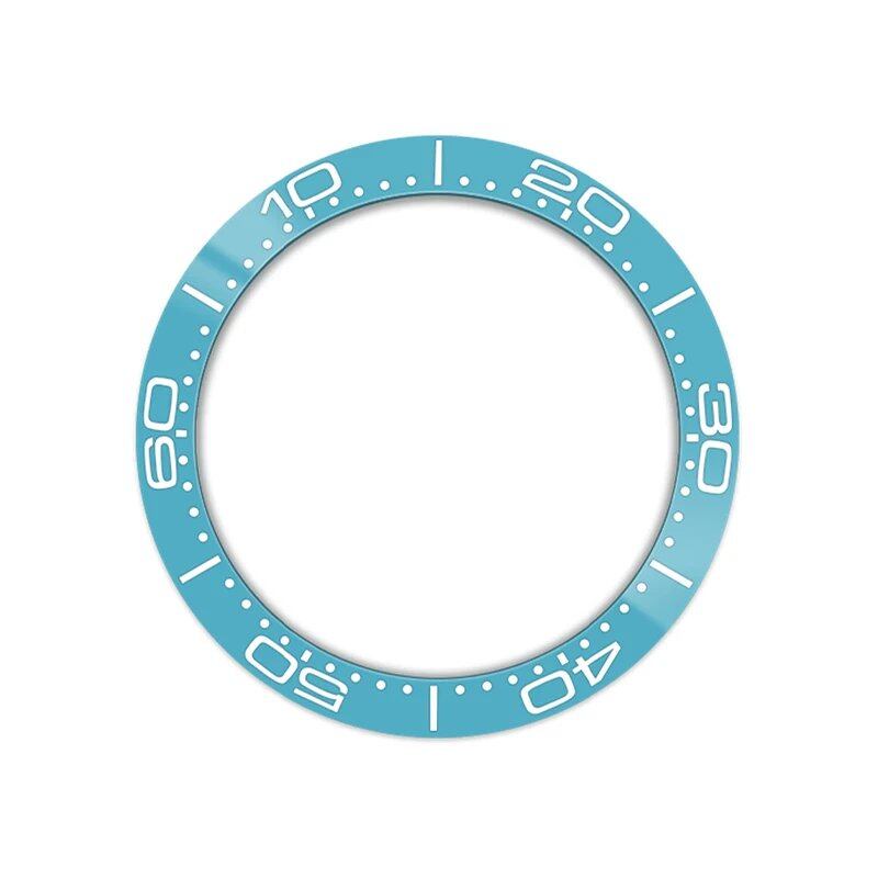 38mm x 30.6mm Curved Blue Ceramic Bezel Insert for SKX007/SKX009/SRPD/GMT Compatible Men's Watches with NH35/NH36 Movements, Color: 0, Parallel Import