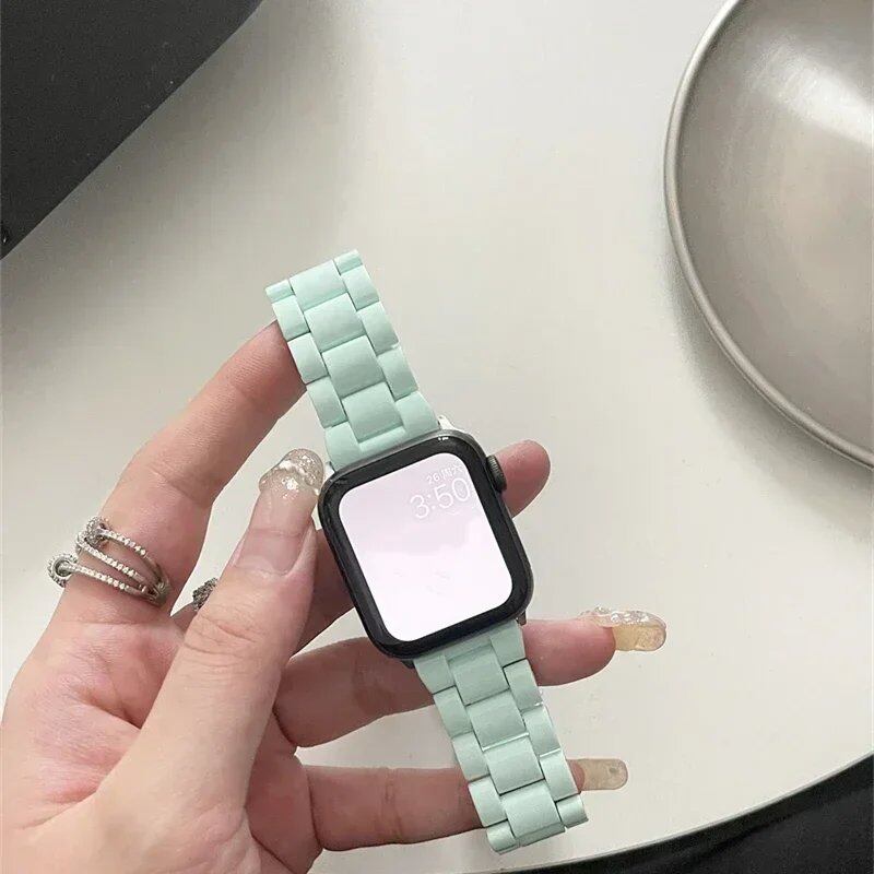 アップルウォッチ 41 45 44 40 49mm用 ニューレインボーカラー レジンストラップ - マカロン風 ガールズ ウォッチバンド iWatch 9 8 7 6 5 4 3対応 バンドアクセサリー バンドカラー:mm 並行輸入品