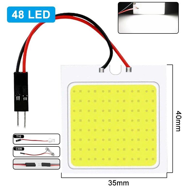 Pack of 1/4/10 C5W Festoon LED Bulbs, 31mm, 36mm, 39mm, 41mm, T10 W5W LED COB Lights, 12V, White, 7000K, for Car Interior Dome, Reading, and Trunk Lamps, Parallel Import