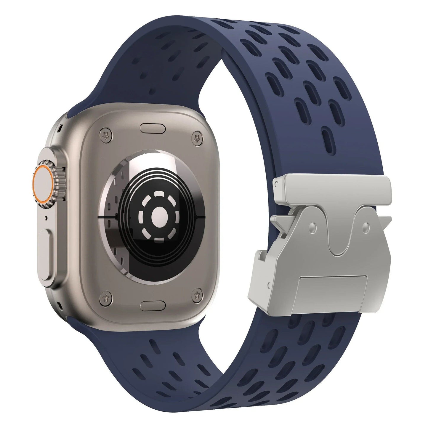 Breathe Silicone Band for Apple Watch - Compatible with Series 10/9/8/7/6/5/4/SE/Ultra 2 (including 49mm) and sizes: 46mm/45mm/44mm/42mm. Band Colors: 42mm, 44mm, 45mm, 49mm, S10-46mm. Ships from: Parallel Import.