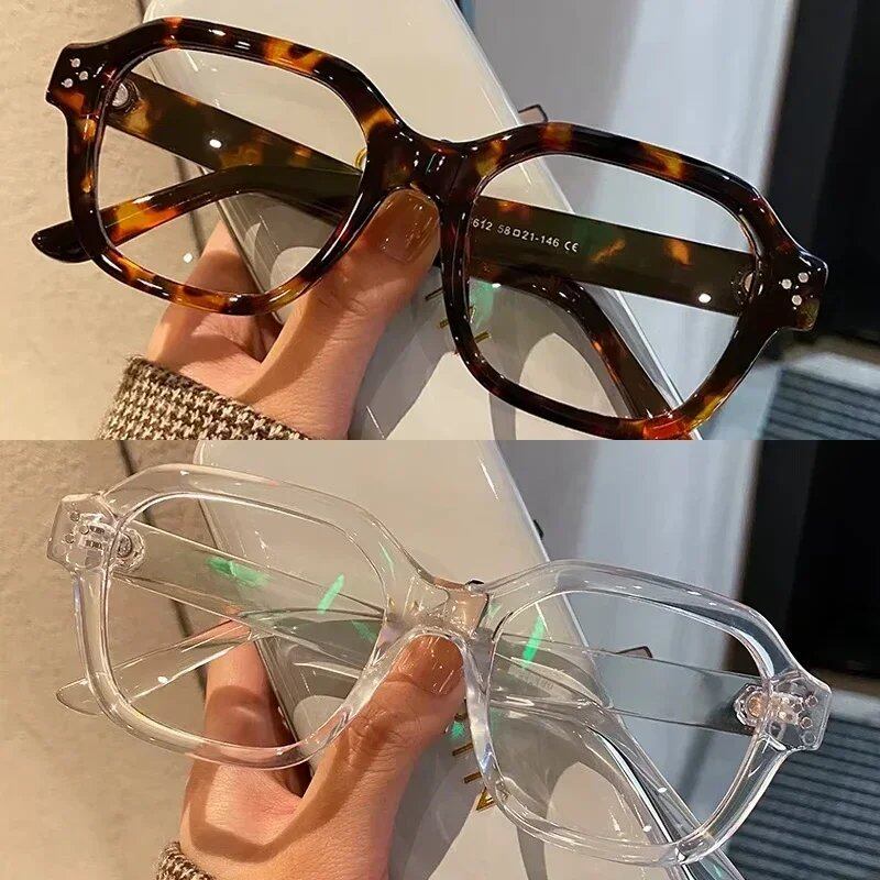 1/2 Retro Oversized Blue Light Blocking Computer Glasses Frames for Men and Women, Stylish Classic Eyewear, Ouclos Frame Color: Parallel Import