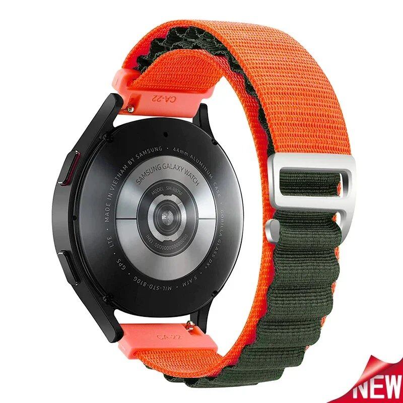 Nylon Alpine Loop Wristband for Samsung Galaxy Watch 6/4/5/Pro/Classic (45mm, 44mm, 40mm, 20mm, 22mm), Compatible with HUAWEI GT 2e/3, Band Color: Parallel Import