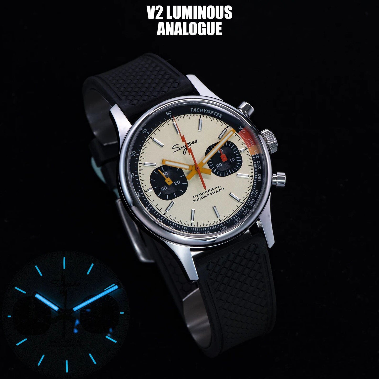 Sugesu Pilot's Watch ST19 Origin Movement Swan Neck Chronograph Mechanical Wristwatch with Sapphire Crystal, Military Racing, 1963 Limited Edition, Size: ; Ships from: Parallel Import