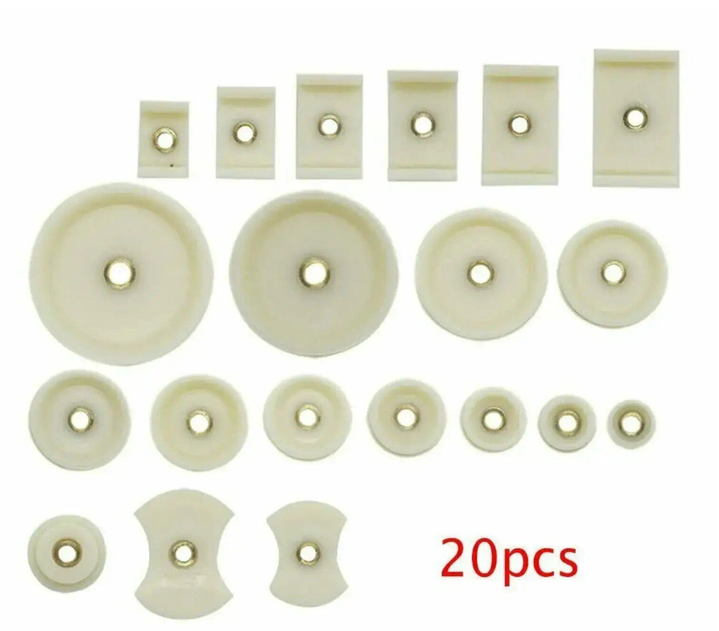 20-Piece Nylon Watch Press Die Kit, Crystal Glass & Case Back Closer Setting Tool, Includes Round and Square Dies in Various Sizes, Parallel Import