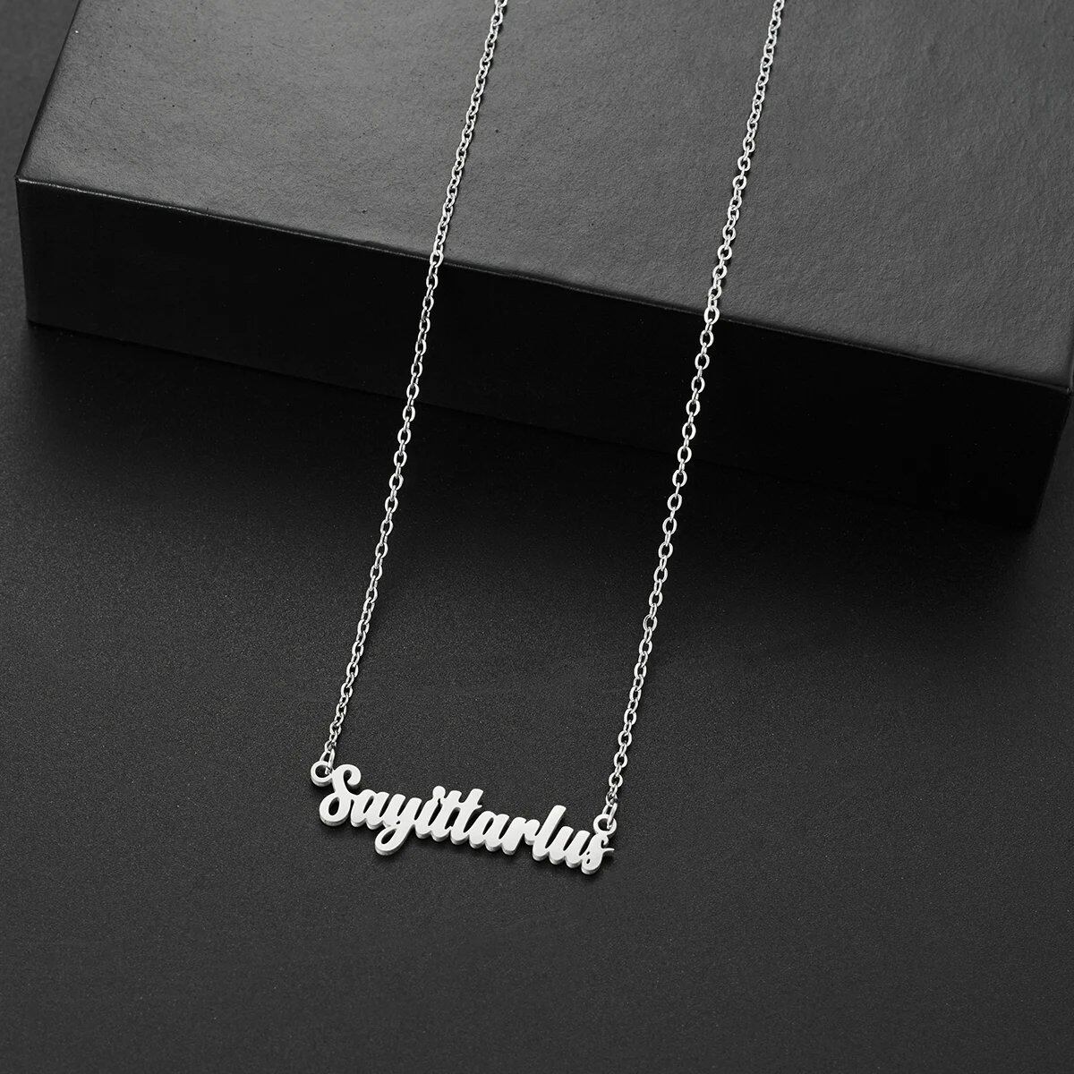 Silver-colored stainless steel star and constellation chain necklace for women, constellation pendant, birthday gift, 45cm long; metal color, parallel import