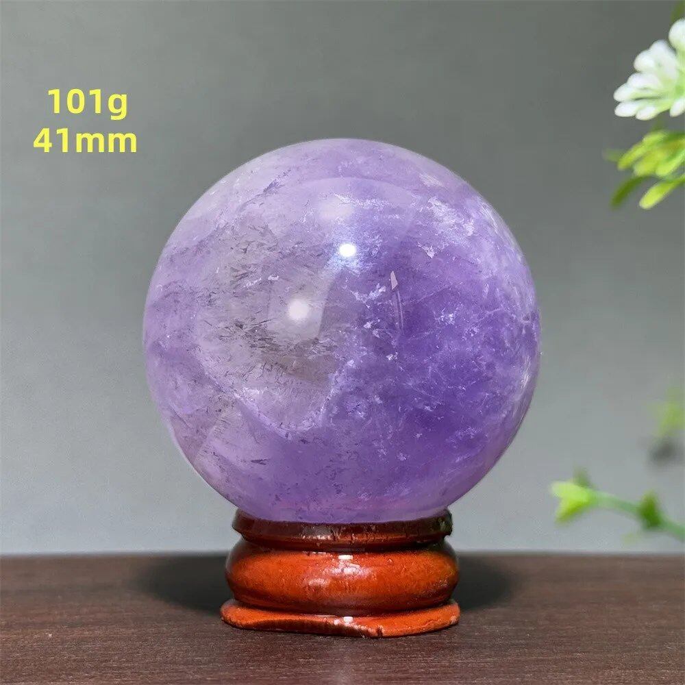 天然アメジスト ボール 水晶玉 ホームオフィスデコレーション エネルギー ウィッカ レイキ スピリチュアル 瞑想 魔術 占い カラー: 並行輸入品