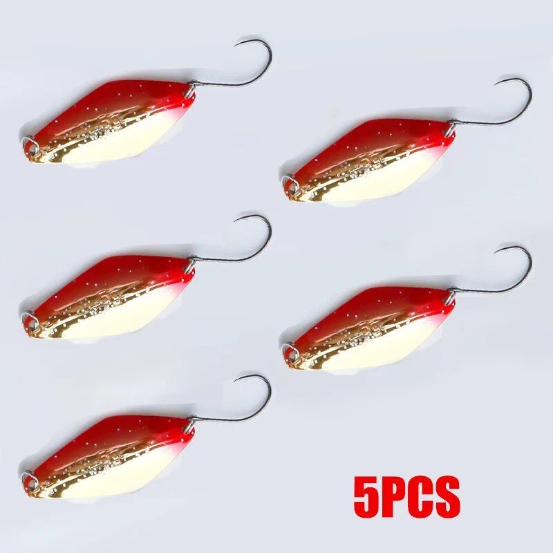 1/5 Spoon Lure, 5g, 40mm, Metal Spinner, Pesca Colorful Copper Sequin, Hard Bait, River Stream, Freshwater, Bass, Pike, Trout, Parallel Import