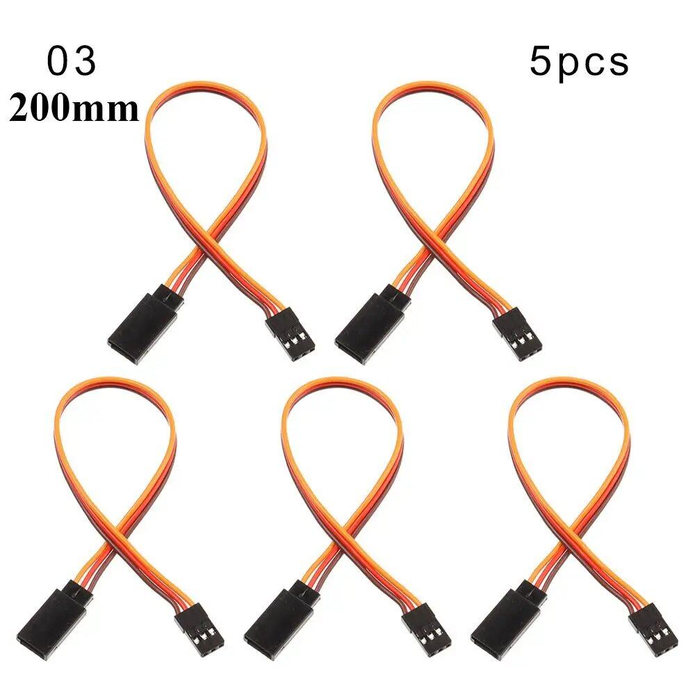 1/5-Piece Set, 100mm/150mm/200mm/300mm/500mm RC Servo Lead Cable Extension Cord, Y-Type Branch Extension Wire, JR Compatible, for RC Helicopters, Parallel Import