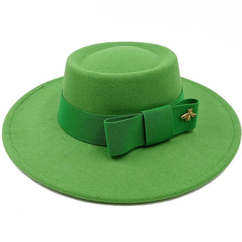 Winter Bowtie Fedora Hat with Textured Surface, Flat Top, and Elastic Band. Red. Men's and Women's Jazz Hat. Sizes: 56-58cm. Ships from: Parallel Import.