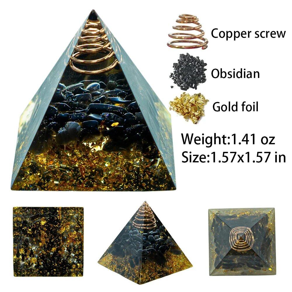 1.57-inch Natural Crystal Pyramid, Energy Crystal Amethyst, Reiki Healing, Chakra, Resin Pyramid, Meditation Tool, Home Decor, Size: 1 Piece; Parallel Import