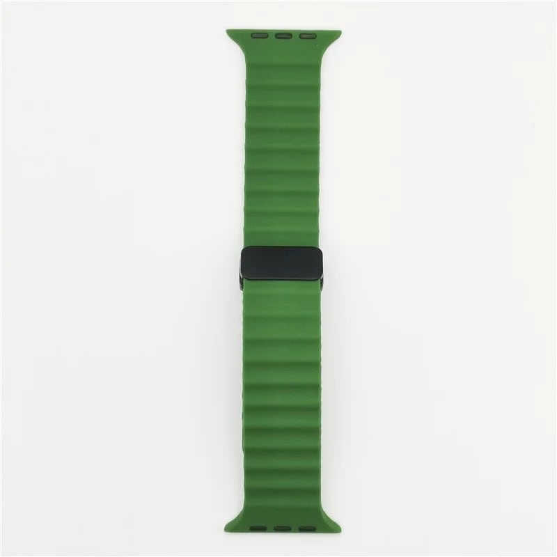 Magnetic Buckle Strap for Apple Watch - Compatible with Ultra 2/SE/Series 3-9, 49mm/45mm/44mm/40mm/41mm/38mm/42mm Silicone Bracelet, Band Color: mm, Parallel Import