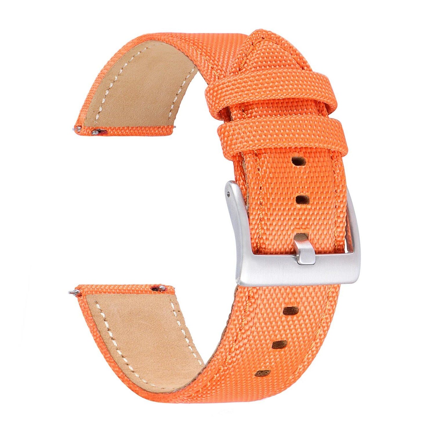 "20/22mm Nylon Canvas Leather Strap for Swatch Samsung Galaxy Watch4, Quick Release, 7 Colors, Men's and Women's Sports Watch Band" Band Color: mm, Parallel Import