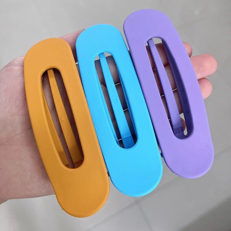 Set of 1, 2, or 3 Korean-Style Frosted Glass Hair Clips for Women, Large Matte Hairpins, Hair Grips, Bang Barrettes, Hair Accessories for Girls, Parallel Import