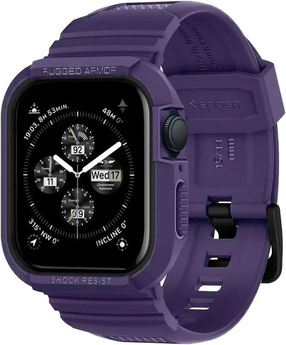 Rugged Armor Pro Rubber Case with Band for Apple Watch Ultra 2 (49mm/45mm), Series 9/8/SE2/7/6/SE/5/4 (44mm/41mm/40mm/38mm) - Parallel Import