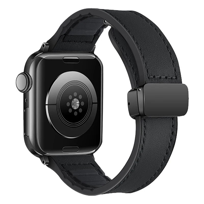 Apple Watch Ultra 49mm/iWatch Series 10・9・8・7・6対応 磁気レザーシリコンバンド(46mm/42mm/44mm/45mm/41mm/40mm/38mm対応) バンドカラー: 並行輸入品