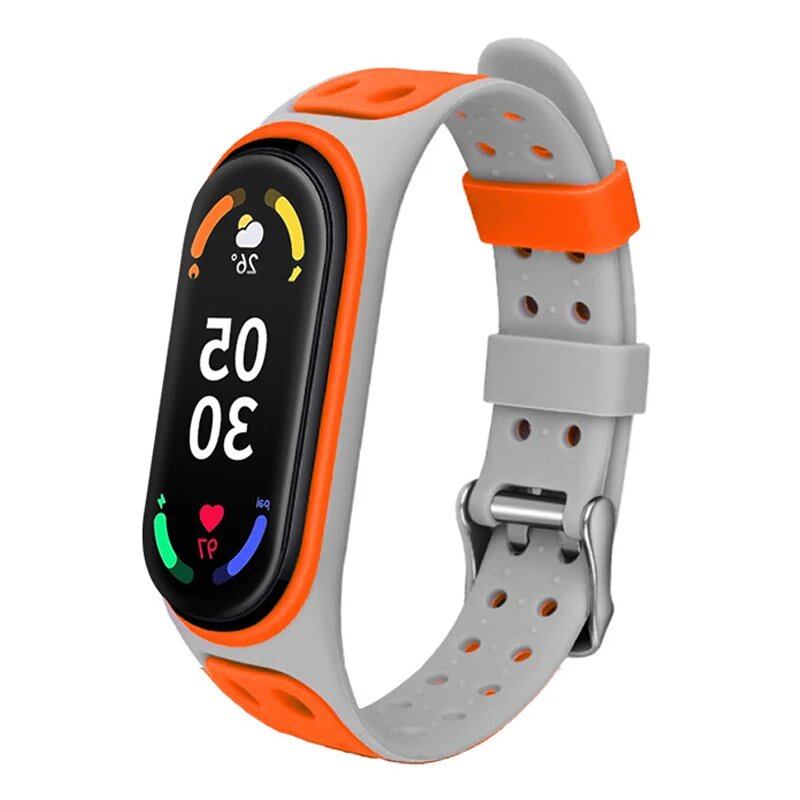 Mi Band 7/6/5/4/3用 スポーツストラップ - シリコーン交換用スマートウォッチバンド(Xiaomi Mi Band対応) バンドカラー: 並行輸入品