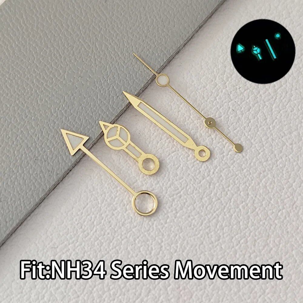 NH34 GMT Hand, Blue-Green C3 Luminous Hand Part, Compatible with NH34 Automatic Movement, Hand Accessory, Parallel Import